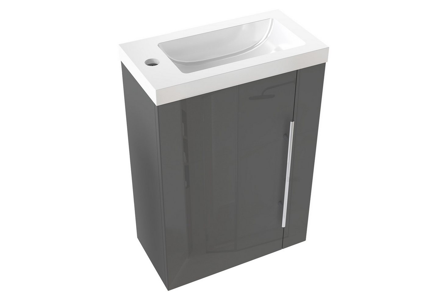 duschspa Waschtisch 45 cm Breite Waschbecken mit Unterschrank klein Badmöbel, Gäste WC von duschspa