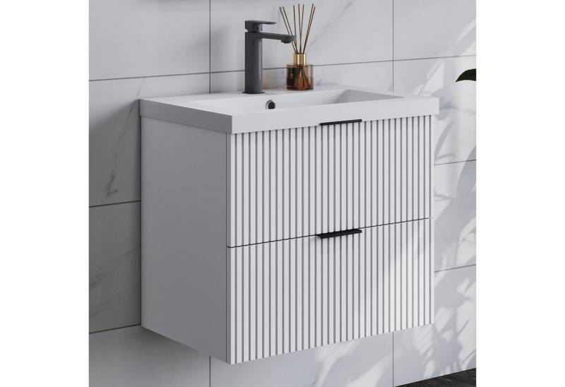 duschspa Waschtisch Waschbecken mit Unterschrank Badmöbel Set Hängeschrank, mit Griffe, 60/80/100cm duschspa Waschtisch Waschbecken mit Unterschrank Badmöbel Set Hängeschrank, mit Griffe, 60/80/100cm von duschspa