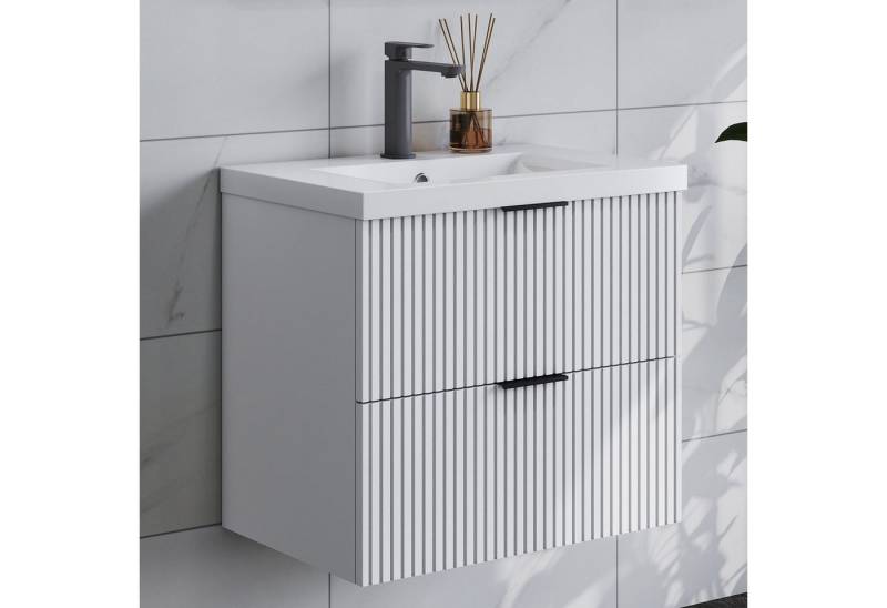 duschspa Waschtisch Waschbecken mit Unterschrank Badmöbel Set Hängeschrank, mit Griffe, 60/80/100cm duschspa Waschtisch Waschbecken mit Unterschrank Badmöbel Set Hängeschrank, mit Griffe, 60/80/100cm von duschspa