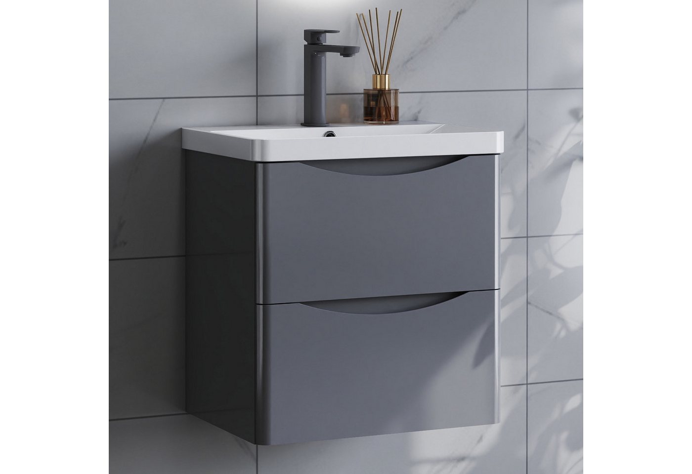 duschspa Waschtisch Waschbecken mit Unterschrank Waschtischunterschrank Smiley, Badmöbel in Breite 50/60/80 cm duschspa Waschtisch Waschbecken mit Unterschrank Waschtischunterschrank Smiley, Badmöbel in Breite 50/60/80 cm von duschspa