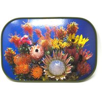 Vintage 1970Er Jahre Protea Blumen Dekoratives Foto Bild Serviertablett Retro Boho Bar Tablett von dustblossomvintage