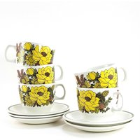 Vintage Grindley Mayflower Keramik Tassen Und Untertassen Retro Floral 5Er Set Vintage Grindley Mayflower Keramik Tassen Und Untertassen Retro Floral 5Er Set von dustblossomvintage