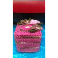 Rosa Taschentuchbox Bezug Gehäkelt von dustmopplace