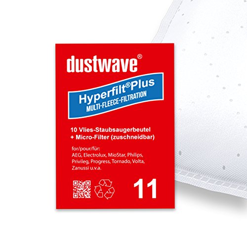 10 Staubsaugerbeutel | Staubbeutel passend für Philips Staubsauger: FC 8289 Power Go; FC 8070/01 von dustwave® Marken10 Staubsaugerbeutel Made in Germany + inkl. Micro-Filter von WOWGADGET
