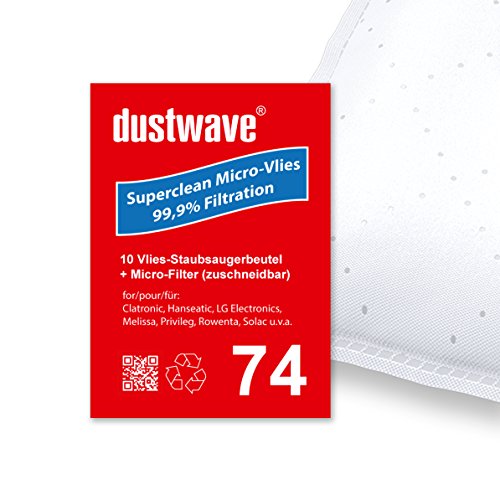 10 Staubsaugerbeutel | Staubbeutel passend für Rowenta - RO 2465 / RO2465 City Space Bodenstaubsauger von dustwave® Markenstaubbeutel Made in Germany von dustwave