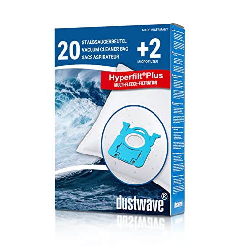Dustwave® 20 Staubsaugerbeutel für AEG AB61H6SW Hygienic 6000 - hocheffizient, mehrlagiges Mikrovlies mit Hygieneverschluss - Made in Germany von dustwave