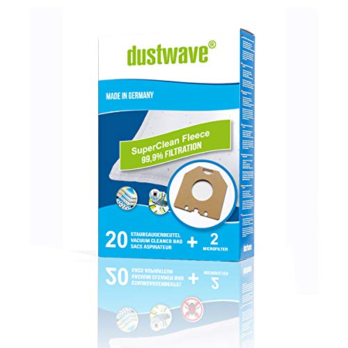 Megapack - 20 Staubfilterbeutel | Filtertüten passend für Philips - Oslo Staubsauger - dustwave® Markenstaubbeutel/Made in Germany + inkl. Microfilter von dustwave