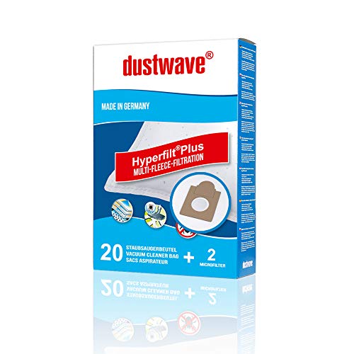 Megapack - 20 Staubsaugerbeutel | Filtertüten | Staubfilter passend für EIO - Futura 1400 Staubsauger - dustwave® Markenstaubbeutel/Made in Germany + inkl. Microfilter von dustwave