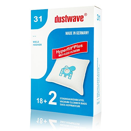 Megapack - 20 Staubsaugerbeutel passend für Europlus - M 308 / M308 Bodenstaubsauger von dustwave® Markenstaubbeutel - Made in Germany + inkl. Microfilter + inkl. Microfilter von dustwave