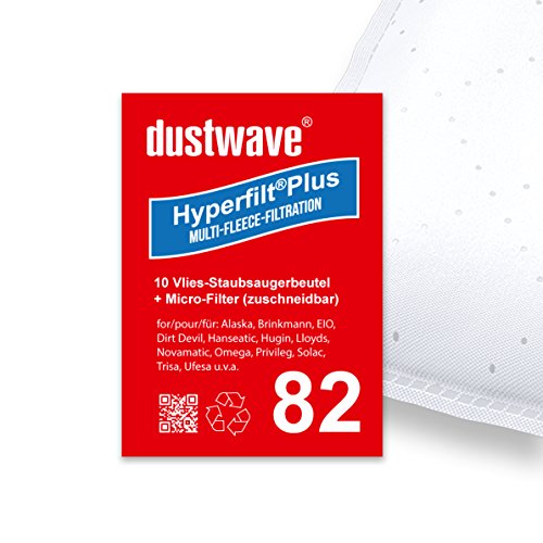 Sparpack - 10 Staubsaugerbeutel passend für Eudora - Saphir 1550 Bodenstaubsauger - dustwave® Markenstaubbeutel/Made in Germany + inkl. Microfilter von WOWGADGET