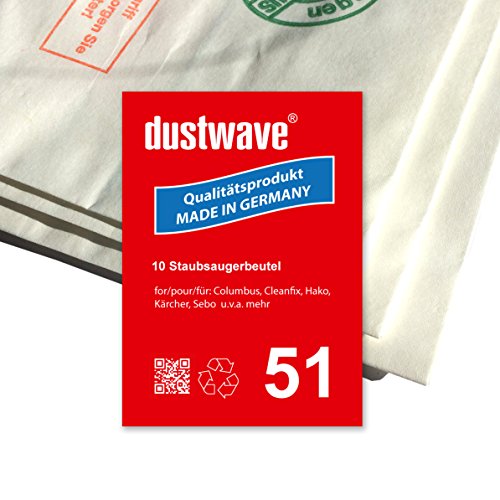 Sparpack - 10 Staubsaugerbeutel passend für Kärcher TBS 32e / TBS32e Staubsauger - dustwave® Markenstaubbeutel - Made in Germany von dustwave