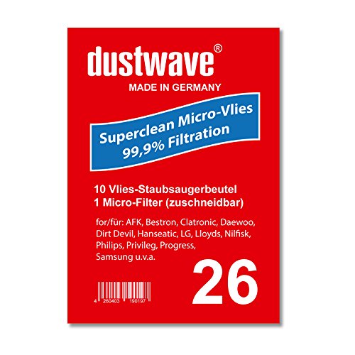 Sparpack - 10 Staubsaugerbeutel passend für Progress - PC 4266 Staubsauger - dustwave® Markenstaubbeutel/Made in Germany + inkl. Micro-Filter von dustwave