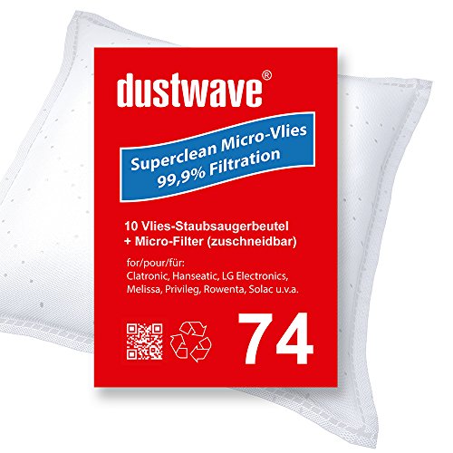 Sparpack - 10 Staubsaugerbeutel passend für Rowenta - RO 2451 / RO2451 City Space Bodenstaubsauger von dustwave® Markenstaubbeutel – Made in Germany von dustwave