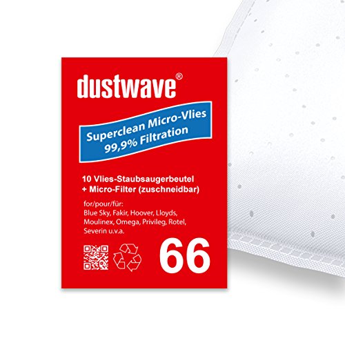 Sparpack - 10 Staubsaugerbeutel passend für Severin - BC 7035.269 S`POWER Snowlight Bodenstaubsauger von dustwave® Markenstaubbeutel – Made in Germany + inkl. Microfilter von dustwave