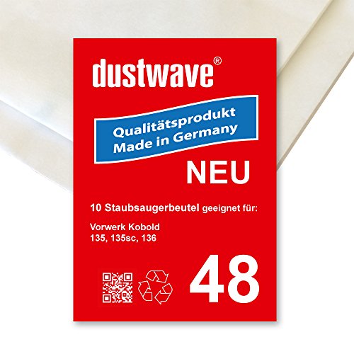 Sparpack - 10 Staubsaugerbeutel passend für Vorwerk - Kobold 136 Bodenstaubsauger - dustwave® Markenstaubbeutel Made in Germany von dustwave