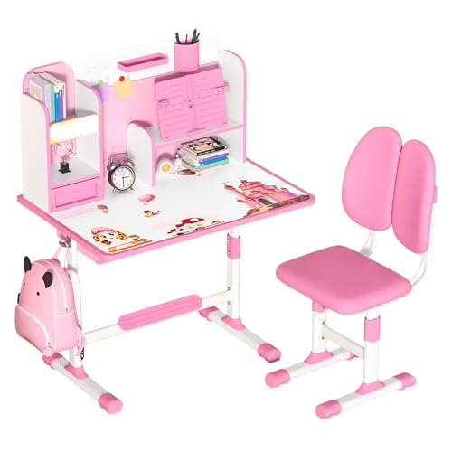 dutwirtz 2-teiliges Kids Study Schreibtisch und Stuhl Set, höhenverstellbarer Kinder Schule Study Tisch mit Sitzkorrektur Ergonomischer Schreibtischstuhl mit Buchständer Fußpedal und Trennwand Design dutwirtz 2-teiliges Kids Study Schreibtisch und Stuhl Set, höhenverstellbarer Kinder Schule Study Tisch mit Sitzkorrektur Ergonomischer Schreibtischstuhl mit Buchständer Fußpedal und Trennwand Design von dutwirtz