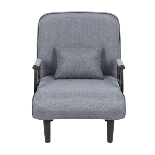dutwirtz 3 in 1 Sofa Stuhlbett, 5 einstellbare Winkel Reißverschluss Abdeckung Abdeckung Sesselbett Cabrio Verstellbare Rückenlehne aus Stuhlbett für Wohnungszimmer Büro grau Grau von dutwirtz