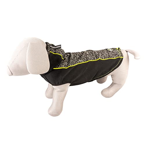 duvoplus, Sporty XS Hundepullover, 30 cm, Schwarz, modisches Design, 100% Polyester, mit Kapuze, sehr leicht anzuziehen Dank Klettband, reflektierende Streifen auf der Rückseite von duvoplus