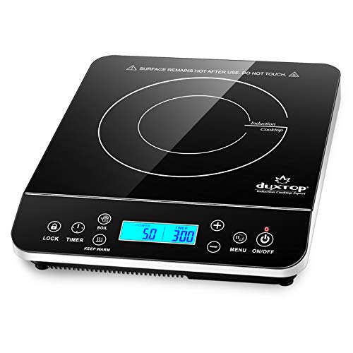 Duxtop Induktionskochplatte, einzel Induktionskochfeld mit Touch-Sensorsteuerung, 2100W, LCD-Digitalanzeige, 10-Stunden-Timer, Sicherheitsriegel, 20 Leistungsstufen, 20 Temperaturstufen von duxtop