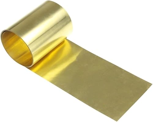 1 Stück Messingblech, 1 Meter Länge, dünne Metallfolie, Unterlegscheibe, Heimmaterialien, for die Metallbearbeitung, Schweißen(0.2X100X1000 mm) von dvegGEE