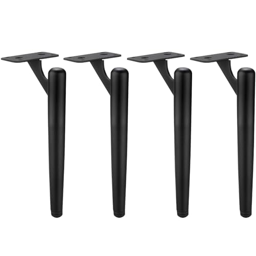 4 Stück Möbelbeine aus Metall, verstellbare Schreibtischbeine aus Metall, Bürotisch for Ess- und Couchtisch(Black,35cm/14in) von dvegGEE
