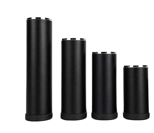 4-teiliges Möbelfuß-Set aus Aluminiumlegierung, zylindrische Ersatzbeine, verstellbare Möbelfüße, Sofabein-Set(Black,25cm/10in) von dvegGEE