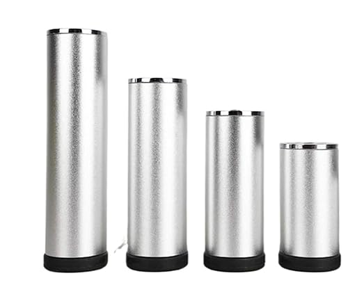 4-teiliges Möbelfuß-Set aus Aluminiumlegierung, zylindrische Ersatzbeine, verstellbare Möbelfüße, Sofabein-Set(Silver,8cm/3in) von dvegGEE