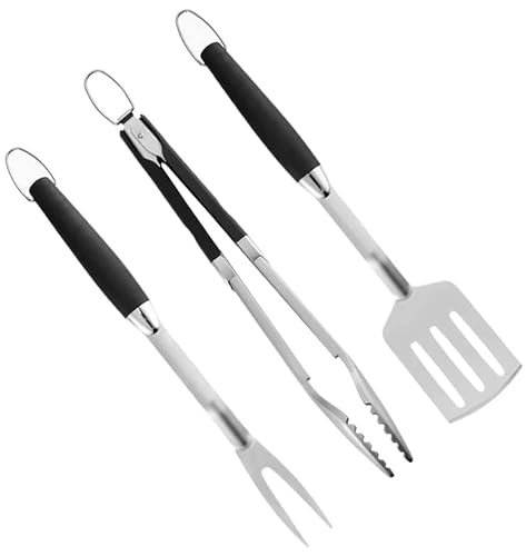Geschenke for Männer, 3-teiliges Grillset aus Edelstahl, Grillzubehör – Zange, Spatel und Gabel von dvegGEE
