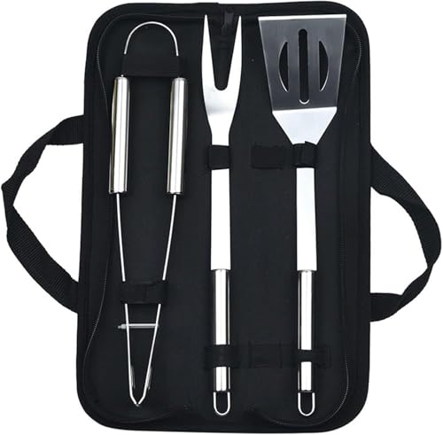 Geschenke for Männer, Grillbesteck-Set aus Edelstahl, 3er-Set, Robustes Grillzubehör von dvegGEE