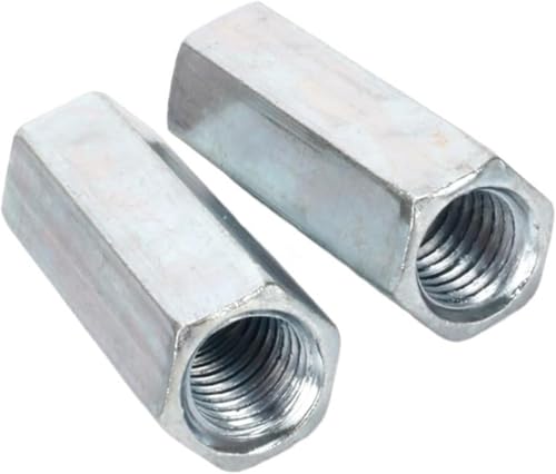 Hardware-Muttern, M6 M8 M10 M12 M14 M16 M18 M20 Sechskantstangen-Kupplungsmuttern Verbindungsgewindemutter Verzinkte lange Sechskantmutter(10pcs,M18x55) von dvegGEE