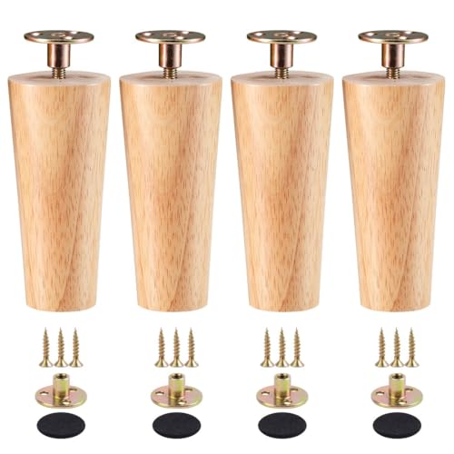 Möbelbeine, Holzbeine als Ersatz for Möbel, Couchtischbeine aus Holz, for Schrankstuhltisch(Black,4.7"/12 cm) von dvegGEE