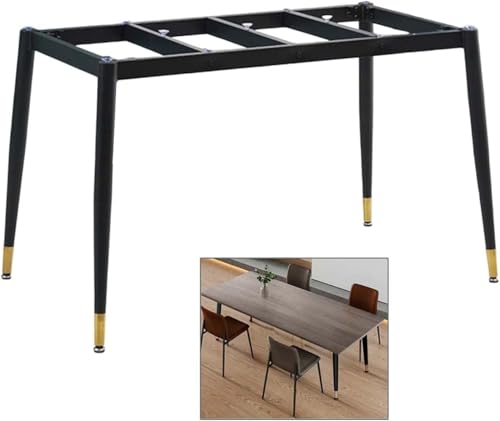 Möbelbeine, Tischfuß aus Metall, dreistrahlige Stützbeine mit Gummi-Bodenschonern(Black Gold,L45"xW26"xH28") von dvegGEE
