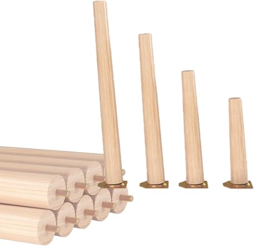 Möbelstützfüße aus Massivholz, konisch, mit Gummi-Bodenschonern, 4er-Set, Schrankbeine(5 cm/2 in) von dvegGEE