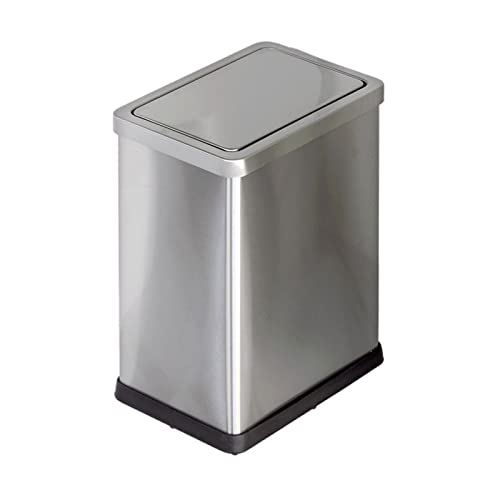 Mülleimer, Edelstahl-Küchenmülleimer mit Deckel, großes Fassungsvermögen, Wohnzimmer, Schlafzimmer(15L) von dvegGEE