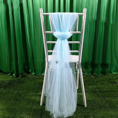 Stuhlschärpe, 10 Stück, Stoffschleife, for draußen, Event, Party, Bankett, Dekoration(Sky Blue) von dvegGEE