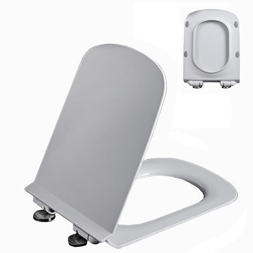 Toilettendeckelabdeckung, langsam schließender Toilettensitz mit 360 ° verstellbarem Scharnier, einfach zu installieren und zu reinigen(04E) von dvegGEE
