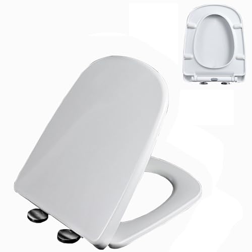 Toilettendeckelabdeckung, langsam schließender Toilettensitz mit 360 ° verstellbarem Scharnier, einfach zu installieren und zu reinigen(04H) von dvegGEE