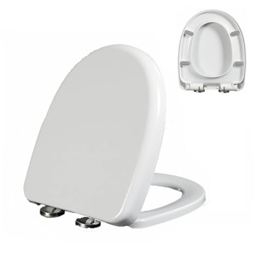 Toilettendeckelbezug, D-förmiger, leise und langsam schließender Toilettensitz mit verstellbarem Scharnier, schnelle Demontage(02E) von dvegGEE