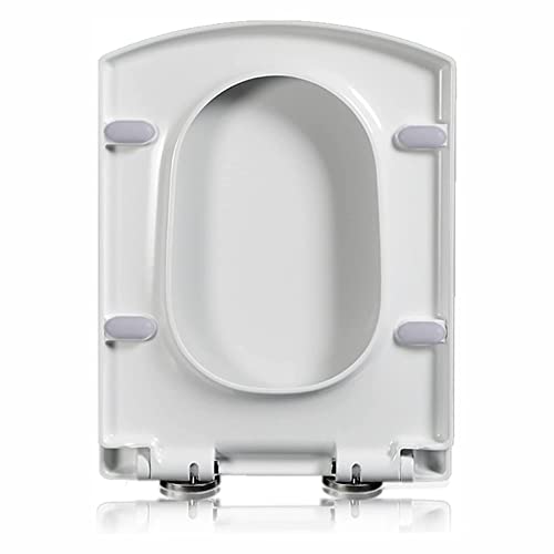 Toilettendeckelbezug, Toilettensitz, quadratisch, sanftes Schließen, leise, einfache Installation, Schnellverschluss, langsames Schließen(03A) von dvegGEE