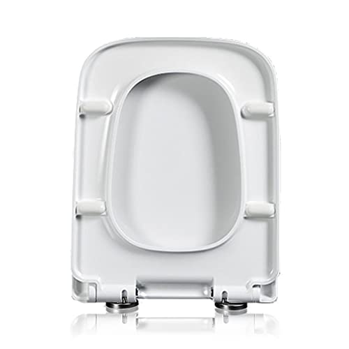 Toilettendeckelbezug, Toilettensitz, quadratisch, weiß, Schnellverschluss, Absenkautomatik, verstellbare Scharniere, Befestigung oben(04A) von dvegGEE