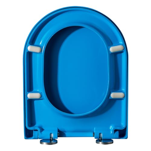 Toilettendeckelbezug, Toilettensitz mit Absenkautomatik, Sitzbezug mit Scharnier zur oberen Befestigung, Schnellverschluss(Blue,U2) von dvegGEE