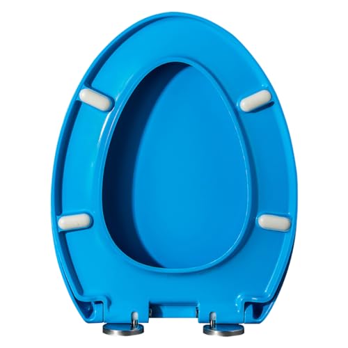 Toilettendeckelbezug, Toilettensitz mit Absenkautomatik, Sitzbezug mit Scharnier zur oberen Befestigung, Schnellverschluss(Blue,V) von dvegGEE
