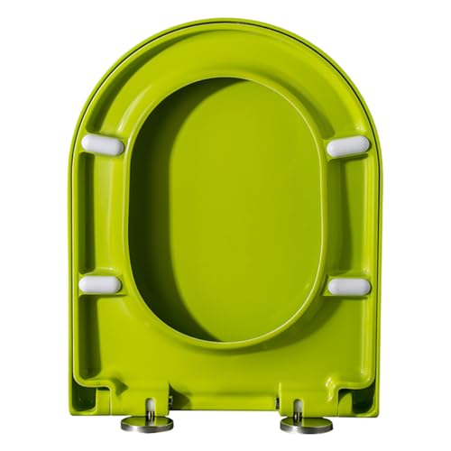 Toilettendeckelbezug, Toilettensitz mit Absenkautomatik, Sitzbezug mit Scharnier zur oberen Befestigung, Schnellverschluss(Green,U2) von dvegGEE