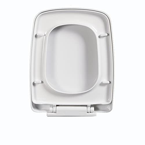 Toilettendeckelbezug, Toilettensitz quadratisch, Soft Close, weiß, rechteckiger Toilettendeckel, Schnellverschluss(06b) von dvegGEE