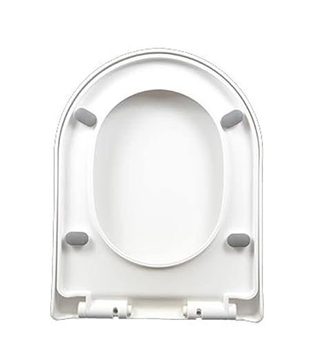 Toilettendeckelbezug, Toilettensitze mit Absenkautomatik, weiß, mit Schnellverschluss, Kunststoffdeckel mit verstellbaren Scharnieren(9012) von dvegGEE