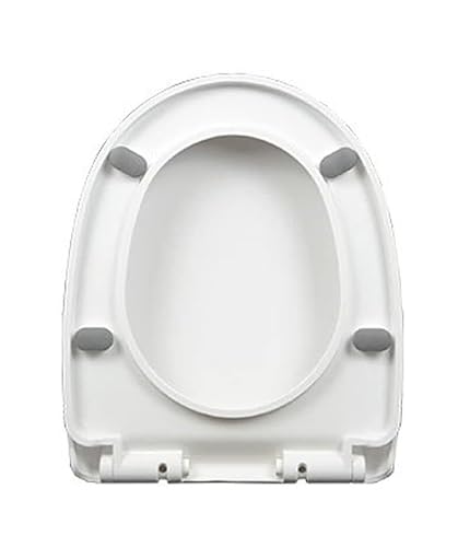 Toilettendeckelbezug, Toilettensitze mit Absenkautomatik, weiß, mit Schnellverschluss, Kunststoffdeckel mit verstellbaren Scharnieren(9015) von dvegGEE