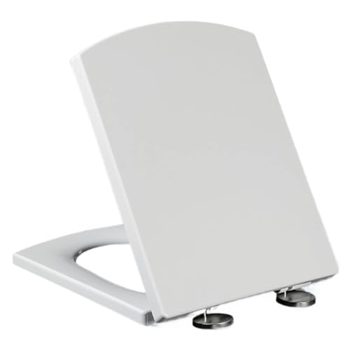 Toilettendeckelbezug, Toilettensitze mit Absenkautomatik, weiß, mit Schnellverschluss-Toilettendeckel von dvegGEE