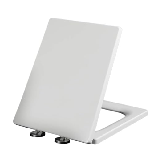 Toilettendeckelbezug, luxuriöse quadratische Toilettensitze mit Absenkautomatik und einfacher Befestigung von oben Toilettendeckelbezug, luxuriöse quadratische Toilettensitze mit Absenkautomatik und einfacher Befestigung von oben von dvegGEE