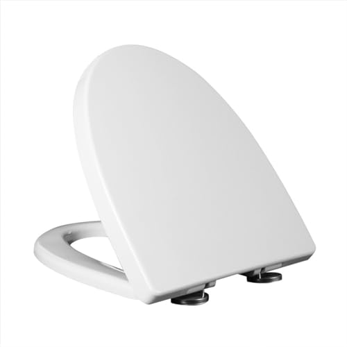 Toilettendeckelbezug verdickt mit Soft-Close, V-förmige Toilettensitze mit verstellbarem Scharnier, schnelle Demontage(01D) von dvegGEE