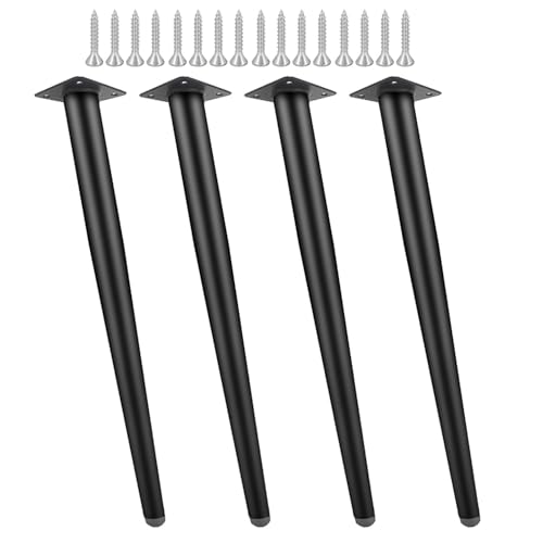 Verstellbare Schreibtischbeine aus Metall, 4er-Set, Sofabeine, Esstischbeine, schräge, konische Ersatzfüße(Black,55 cm/22 in) von dvegGEE